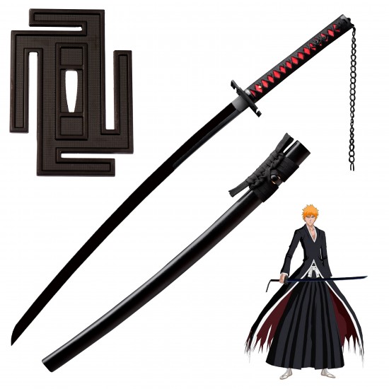 Handmade Bleach Ichigo Kurosaki Bankai Tensa Zangetsu Sword 1095 Carbon Steel Katana Replica Handmade Bleach Ichigo Kurosaki Bankai Tensa Zangetsu Sword 1095 Carbon Steel Katana Replica