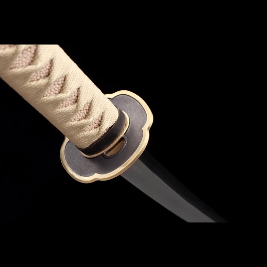Hand-Forged T10 Steel Katana with Genuine Choji Hamon & Brass Mokkō Tsuba