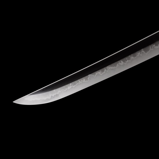 Hand-Forged T10 Steel Katana with Genuine Choji Hamon & Brass Mokkō Tsuba