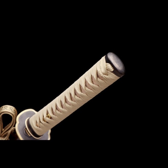 Hand-Forged T10 Steel Katana with Genuine Choji Hamon & Brass Mokkō Tsuba