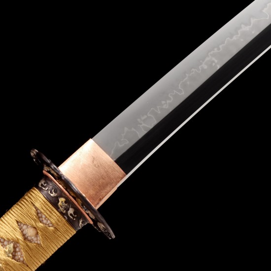Hand-Forged T10 Katana with Genuine Choji Hamon and Japanese Silk Ito