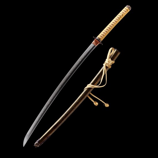 Hand-Forged T10 Katana with Genuine Choji Hamon and Japanese Silk Ito