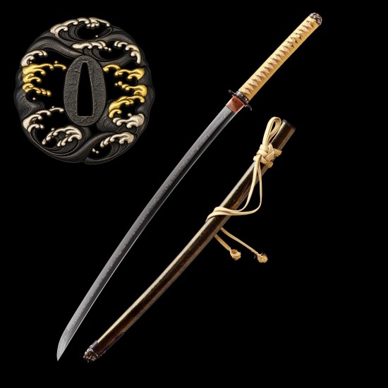 Hand-Forged T10 Katana with Genuine Choji Hamon and Japanese Silk Ito Hand-Forged T10 Katana with Genuine Choji Hamon and Japanese Silk Ito