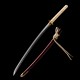 Hand Forged T10 Katana with Genuine Choji Hamon and Gold Wave Fittings