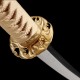 Hand Forged T10 Katana with Genuine Choji Hamon and Gold Wave Fittings