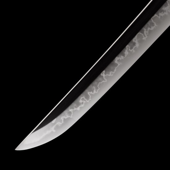 Hand Forged T10 Katana with Genuine Choji Hamon and Gold Wave Fittings