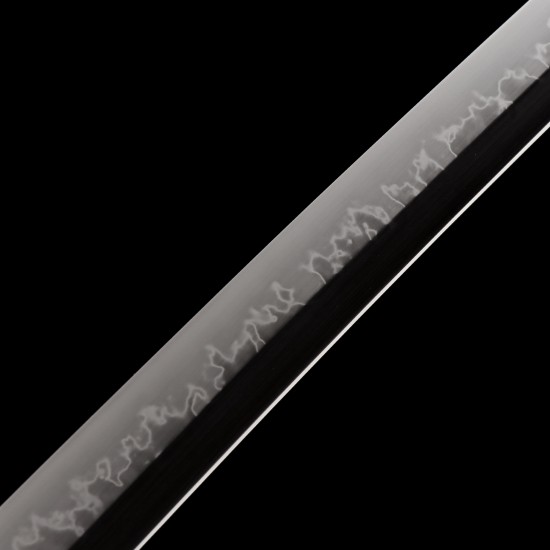 Hand Forged T10 Katana with Genuine Choji Hamon and Gold Wave Fittings
