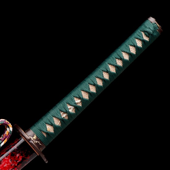 Hand Forged T10 Katana with Genuine Choji Hamon and Plum Blossom Fittings