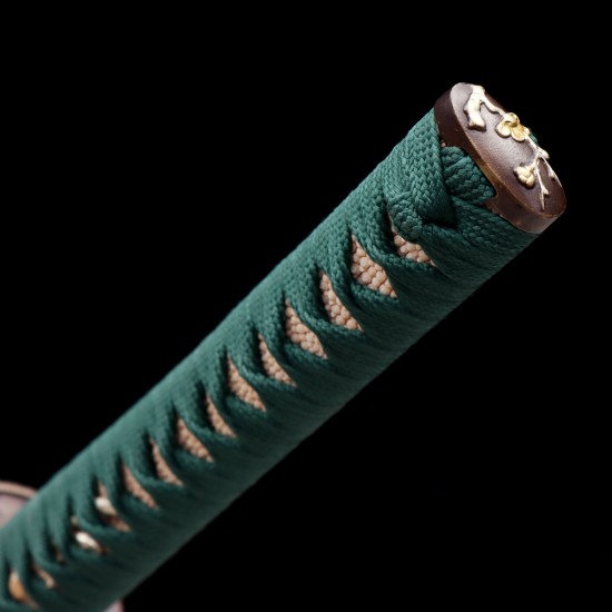 Hand Forged T10 Katana with Genuine Choji Hamon and Plum Blossom Fittings