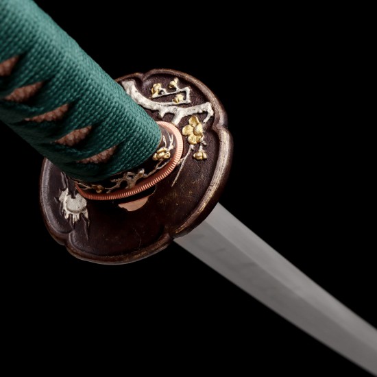 Hand Forged T10 Katana with Genuine Choji Hamon and Plum Blossom Fittings