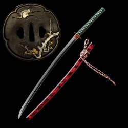 Hand Forged T10 Katana with Genuine Choji Hamon and Plum Blossom Fittings