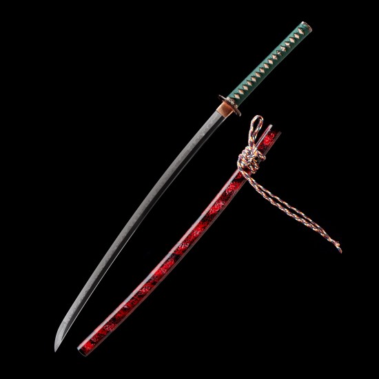 Hand Forged T10 Katana with Genuine Choji Hamon and Plum Blossom Fittings