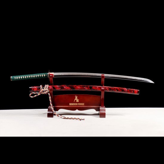 Hand Forged T10 Katana with Genuine Choji Hamon and Plum Blossom Fittings