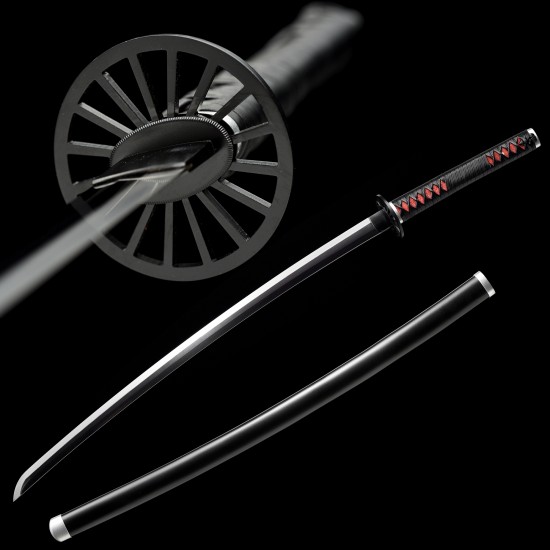 Hand Forged Anime Demon Slayer Tanjiro's Katana Sword Replica 1095 High  Carbon Steel Iron Tsuba - COOLKATANA