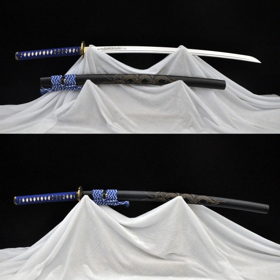 HanBon Forged Japanese Samurai Sword Real Dragon Katana T10 Steel Full Tang