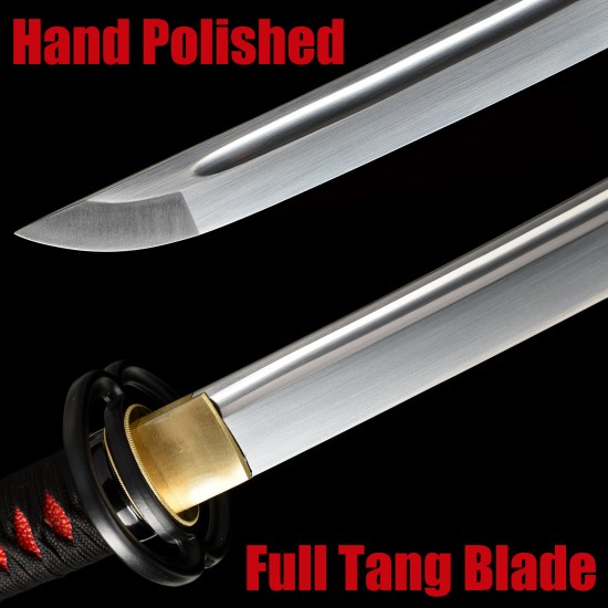 HanBon Forged Musashi Katana Japanese Samurai Sword T10 Steel Full Tang Blade