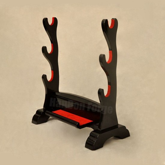 Wooden Sword Stand Display - Japanese Samurai Swords Rack 3 Layers for Sale