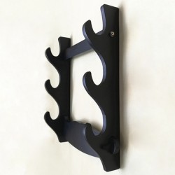 Samurai sword wall stand display japanese swords black fibreboard rack three layers for sale