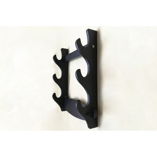 Samurai sword wall stand display japanese swords black fibreboard rack three layers for sale