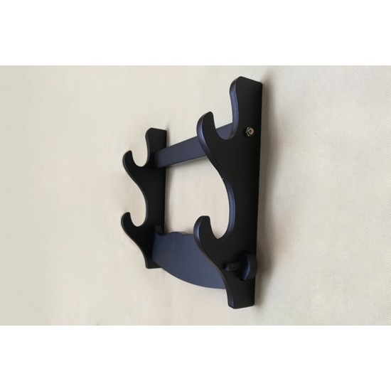 Sword wall display stand black fibreboard rack 2 layers online for samurai japanese swords