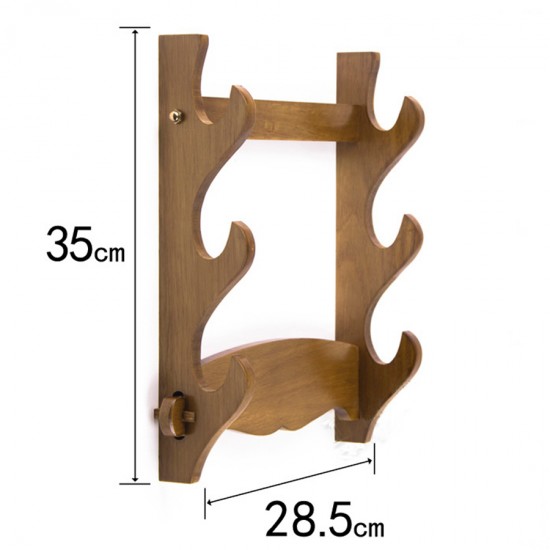 Sword wall display stand solid wooden rack 3 layers for samurai swords sale