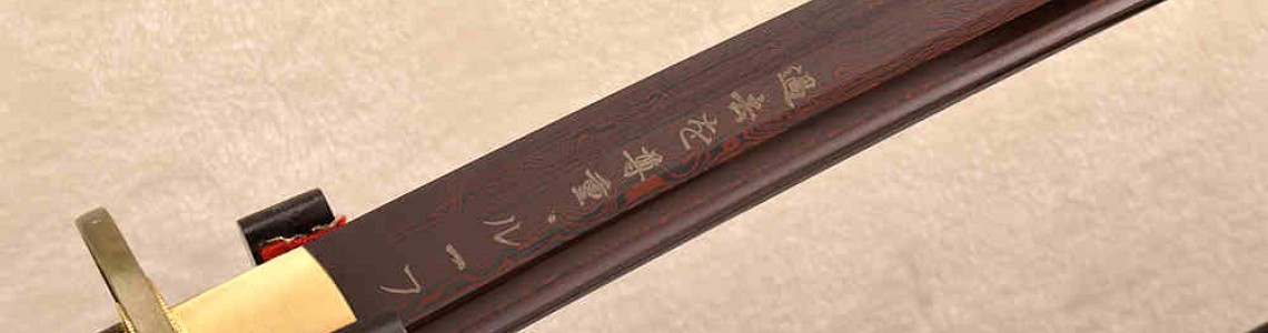 Customized Damascus Steel Japanese Sword Katana With Red Blade