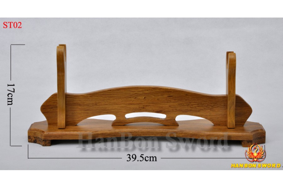 WOODEN SAMURAI KATANA WAKIZASHI TANTO SWORD HOLDER STAND DISPLAY TWO LAYERS 