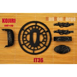 IRON TSUBA FUCHI KOSHIRA MENUKI KOJIRI JAPANESE SWORD FITTINGS