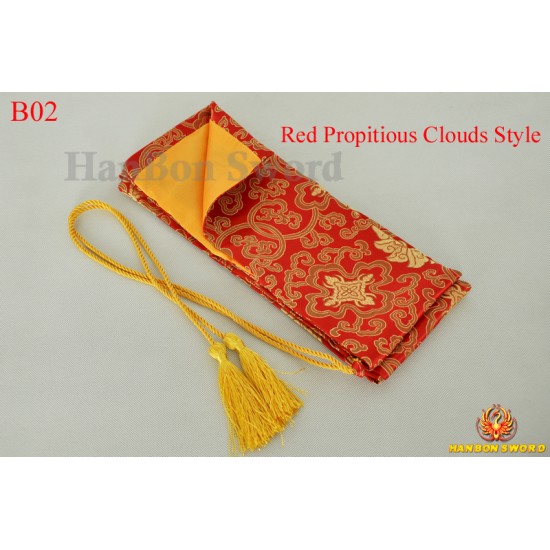 Sword bags for Japanese samurai sword red propitious clouds style