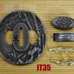 High Quality Iron Tsuba Bamboo Theme Japanese Sword Fittings