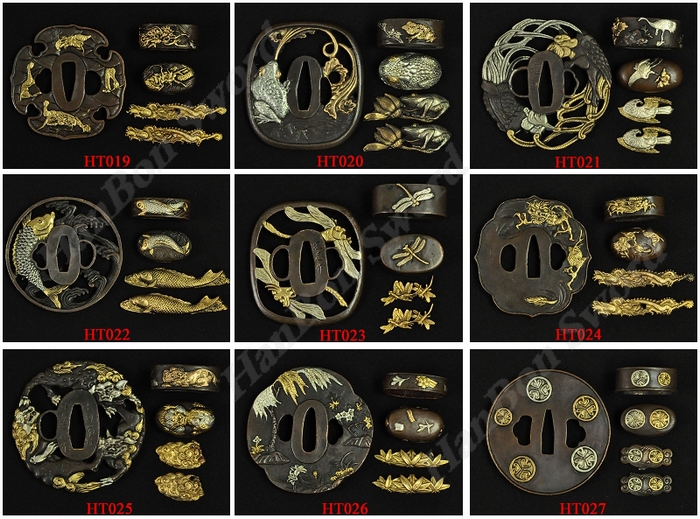 Japanese Sword Fittings Tsuba, Kashira, Menuki, Fuchi HanBon