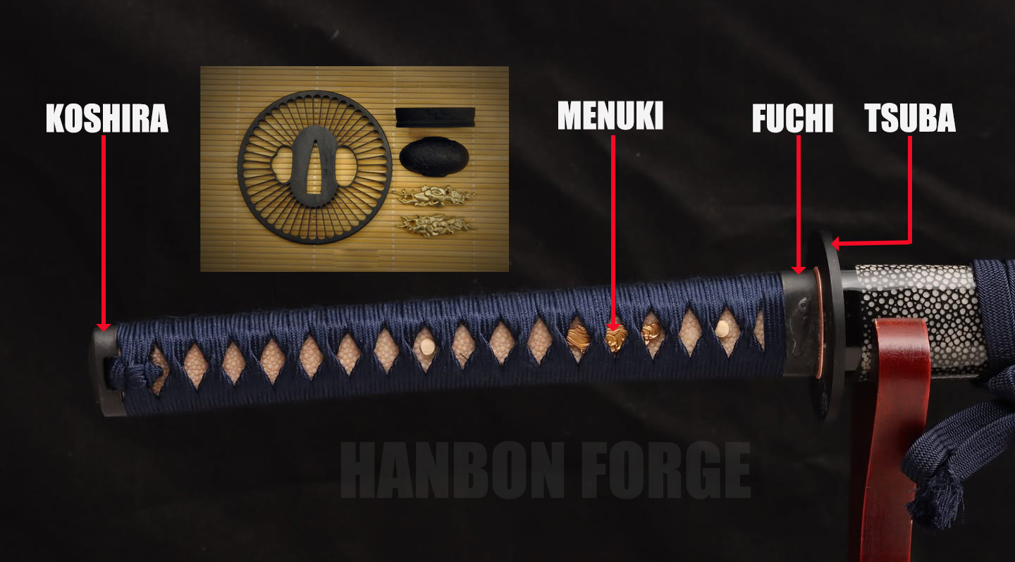 tsuba, fuchi, koshira, menuki